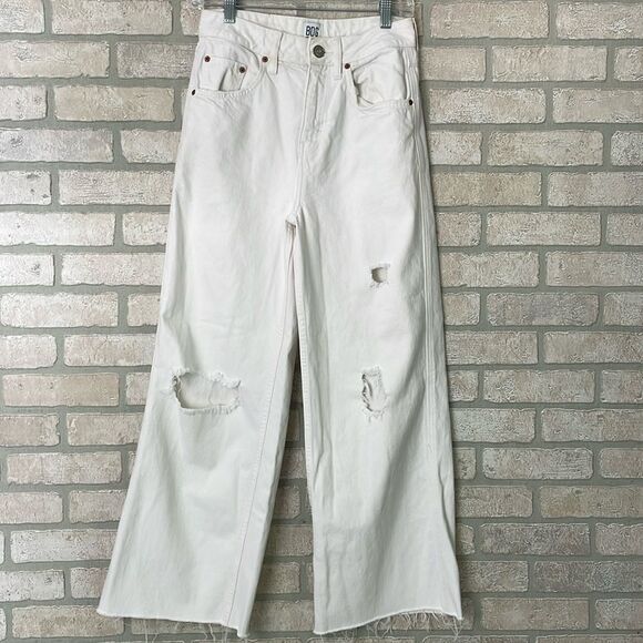 BDG High Waisted Puddle Jeans White Size 27 - Picture 1 of 8